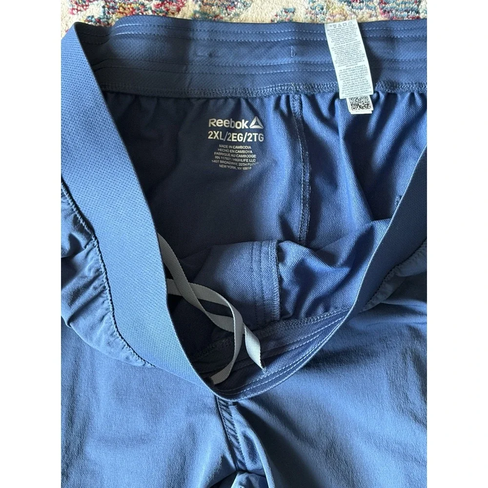 New Reebok Ascent Woven Jogger Pants Dark Denim 2XL Slim Hiking Outdoors Stretch